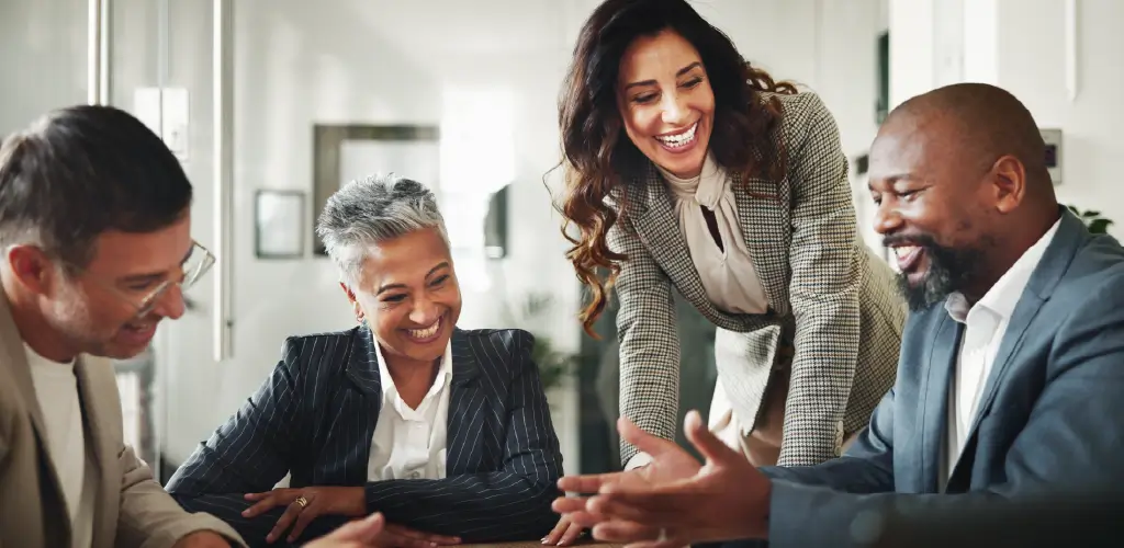 People gathering to talk about tech in training