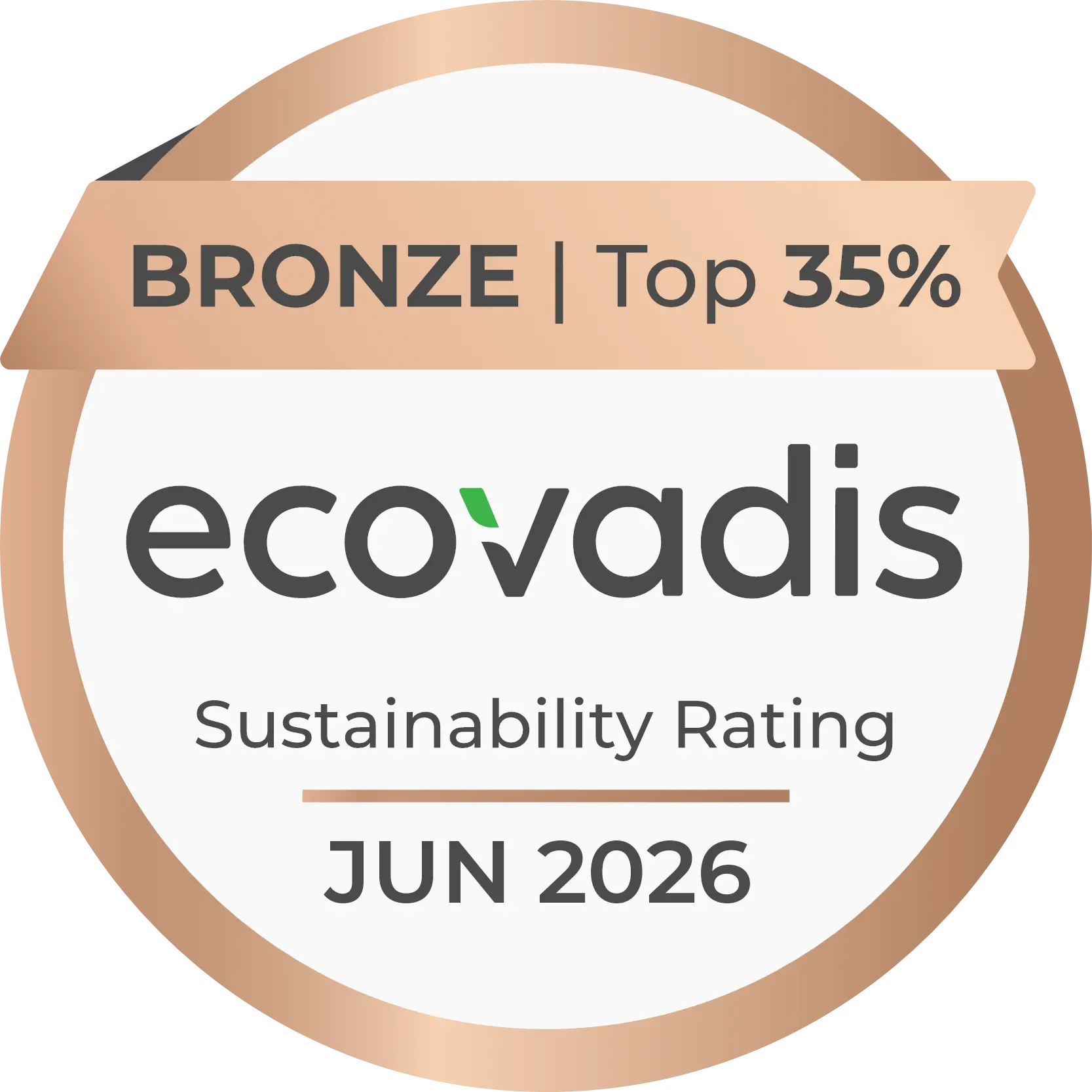EcoVadis Bronze medal for sustainability rating
